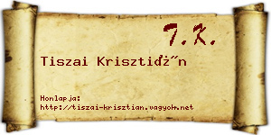 Tiszai Krisztián névjegykártya