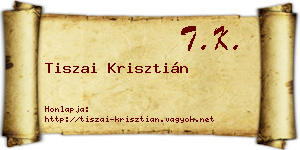 Tiszai Krisztián névjegykártya